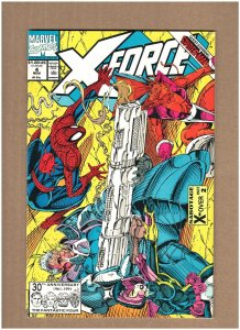 X-Force #4 Marvel Comics 1991 Rob Liefeld Spider-man vs Juggernaut VF+ 8.5 