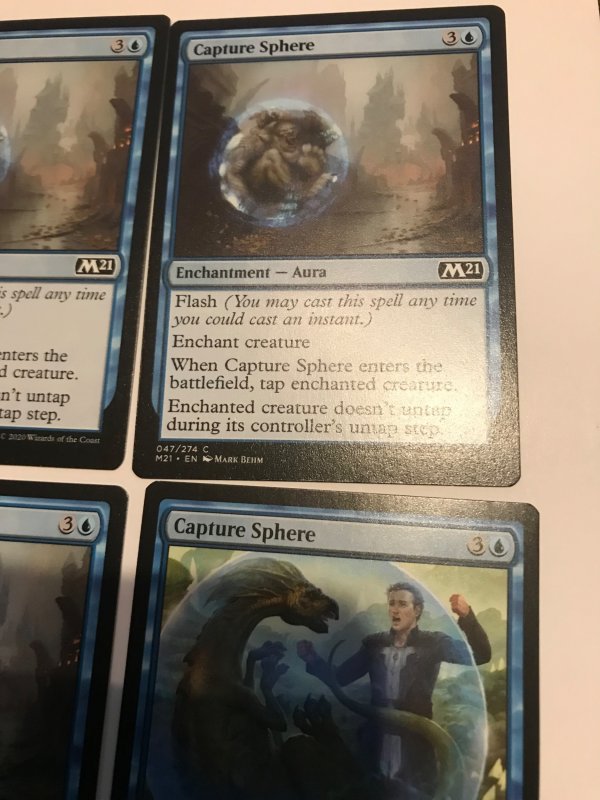 4 CAPTURE SPHERE : Magic the Gathering MTG card; Core 2021, NM; Blue playset