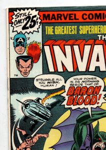 Invaders #7 newsstand - 1st Baron Blood - KEY - Captain America - 1976 - VF