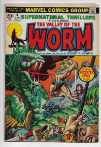 Supernatural Thrillers #3 - Valley of the Worm (Marvel, 1972) - VG/FN