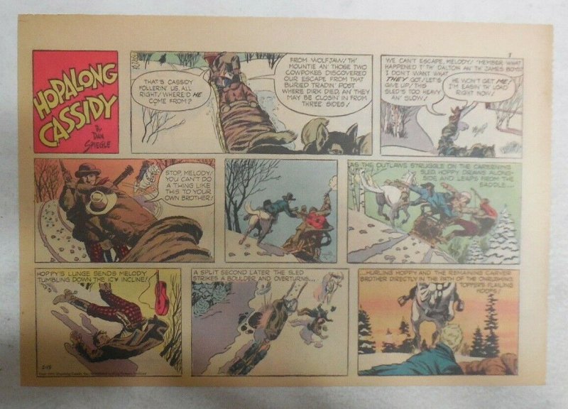 Hopalong Cassidy Sunday Page by Dan Spiegle from 2/15/1953 Size 7.5 x 10 inches