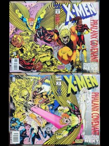 X-MEN #36-37 (Marvel 1994) High Grade PHALANX Holographic Wrap Cover Newsstand