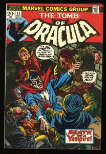 Tomb Of Dracula #13 FN 6.0 Origin Blade 1st Cameo Deacon Frost!