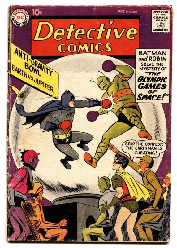 DETECTIVE COMICS #260 comic book 1958-BATMAN-BOXING COVER-OLYMPICS