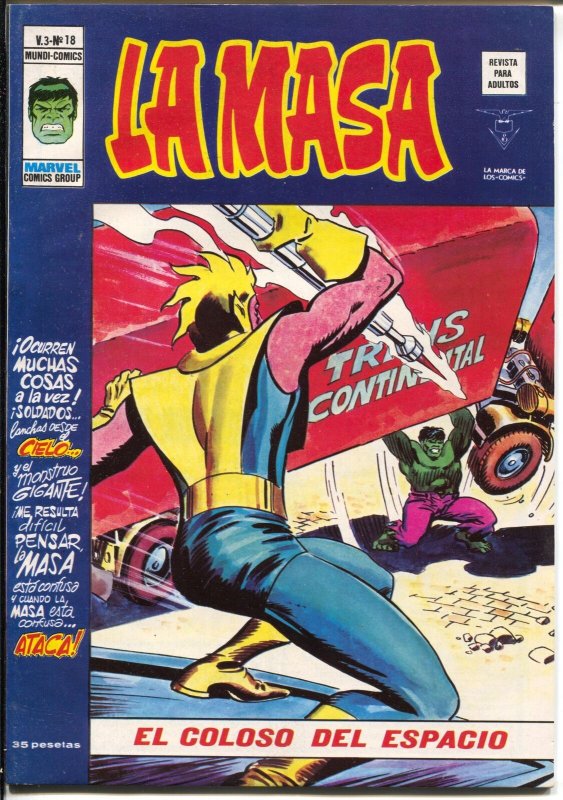 La Masa #18 1974-Mundi-Hulk appears-Spanish edition-VF