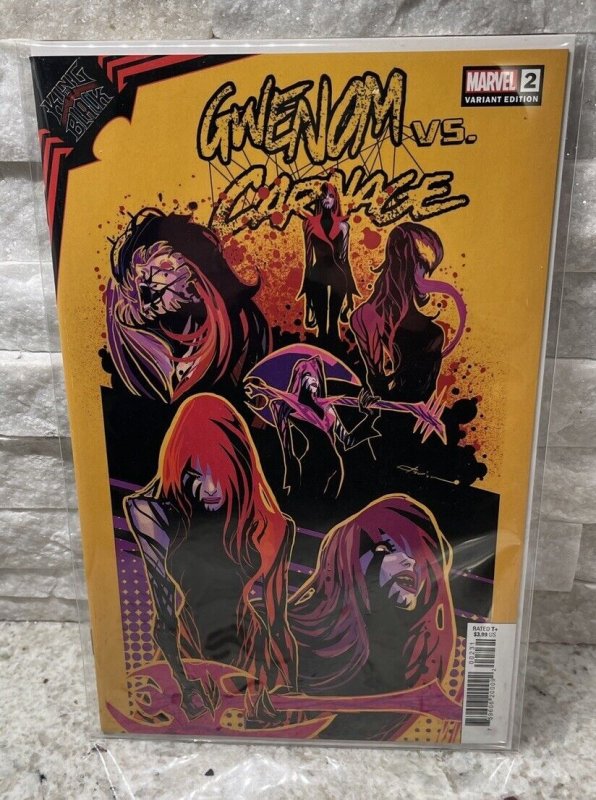 GWENOM VS CARNAGE # 2 (2021) 1:10 Variant KING IN BLACK KNULL NM+