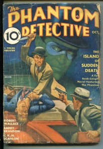 PULP:  PHANTOM DETECTIVE 10/1935-THRILLING-CRIME-TERROR-HERO PULP-good minus