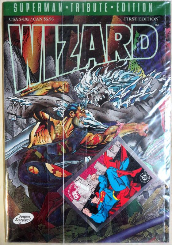 WIZARD Death of Superman Tribute Edition w/ exclusive card Doomsday 1993UNOPENED 