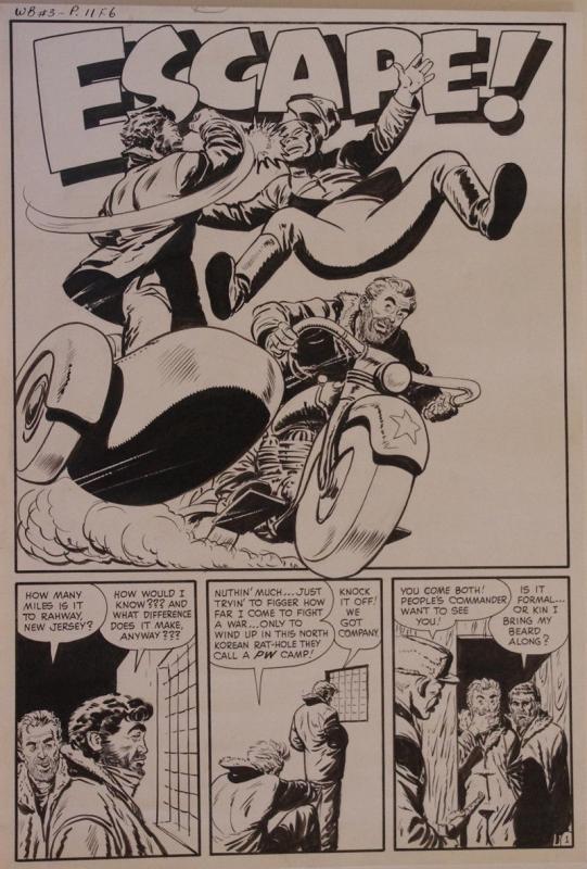 JACK SPARLING original art, WAR BATTLES #3, pgs 11-14, 1952, 4 pgs, Motorcycle