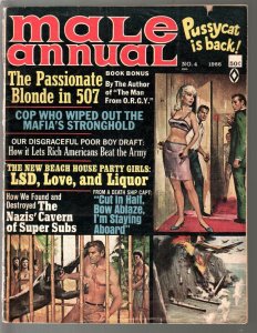 MAG: Male Annual #4 1966-Atlas-2nd Pussycat-Bill Ward-LSD-spicy pulp thrills-VG