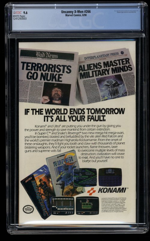 X-Men #266 CGC NM+ 9.6 White Pages 1st Gambit! Marvel Comics