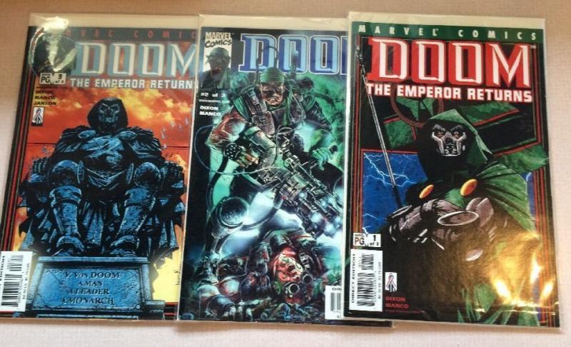 Doom The Emperor Returns 1-3 Complete Near Mint Lot Set Run