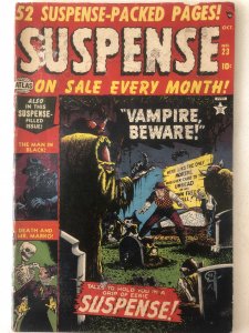 Suspense 23,VG, vampire Zombie cvr! Golden horror!