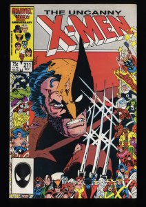 X-Men #211 NM- 9.2 Wolverine Cover! Marvel Comics