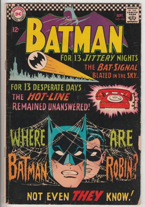 Batman #184 (Sep-66) VG+ Affordable-Grade Batman