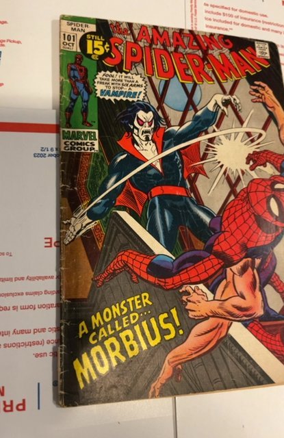 The Amazing Spider-Man #101 (1971) 1st Morbius see description