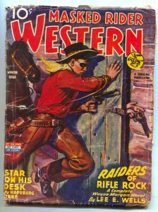 Masked Rider Western Pulp Winter 1945- Raiders of Rifle Rock