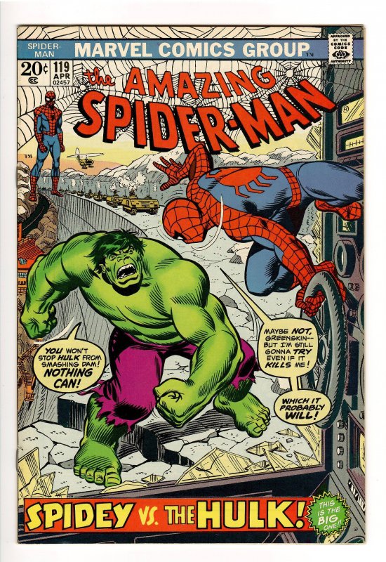 AMAZING SPIDERMAN 119 VF 8.0 1st of 2 HULK CROSSOVERS