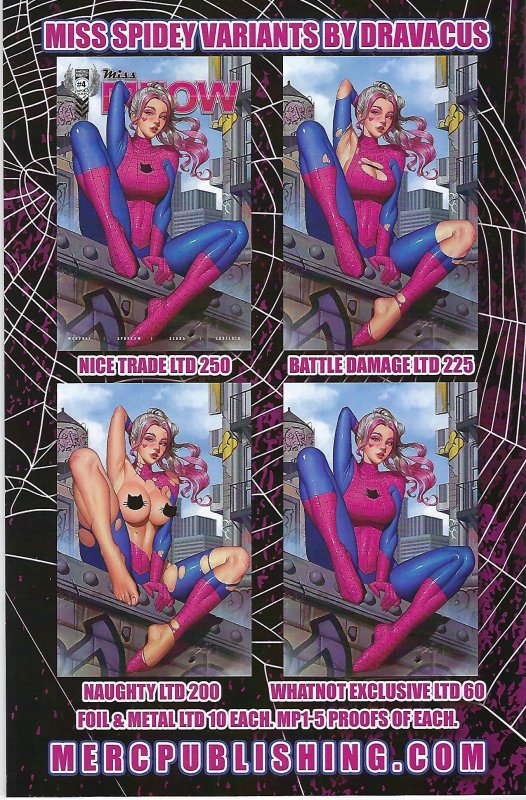 Miss Meow #4 Dravacus Miss Spidey Topless Virgin Variant Limited to 200 !!  NM