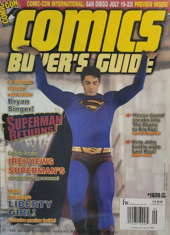 Comics Buyers Guide #1620 Sept 2006 Magazine Catalog Superman Returns New/Sealed