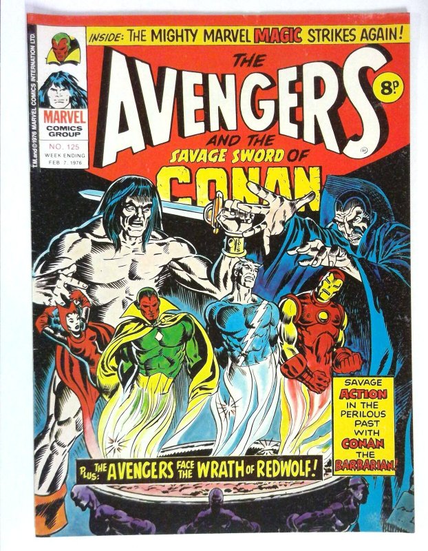 Avengers (UK) #125 (1976) Conan Vision Marvel FN/VF