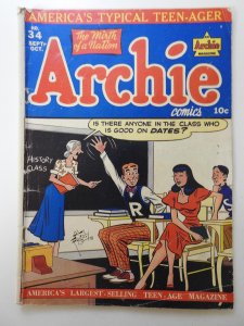 Archie Comics #34 (1948) Solid VG- Condition!