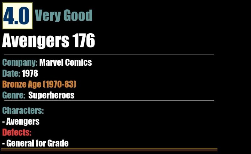 Avengers 176 (1978) VG Bronze Age Marvel Comics