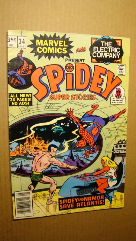SPIDEY SUPER STORIES 34 *NICE* SPIDER-MAN VS SCORPION SUB-MARINER NAMORITA 1978