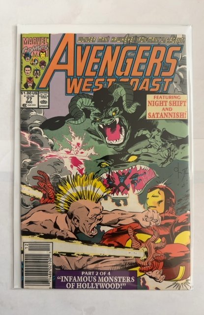 Avengers West Coast #77 (1991) NEWSSTAND EDITION