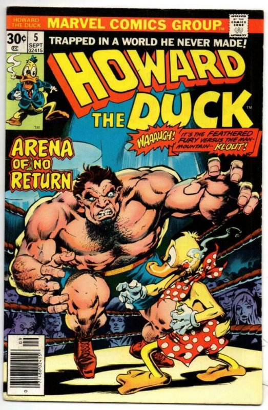 HOWARD THE DUCK #5, VF, Arena of No Return, Gerber, 1970, Bronze age