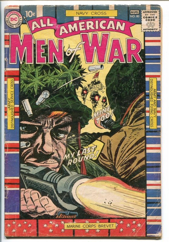 ALL-AMERICAN MEN OF WAR #80-1960-DC-SILVER AGE-MILITARY RIBBONS-WWII.-good