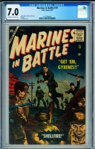 Marines in Battle #19 CGC 7.0 1957- Atlas Korean War comic 1571185020