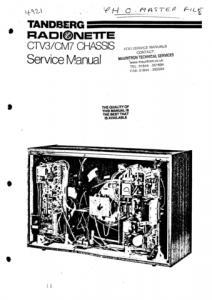 Tandberg CTV-3 Service Manual