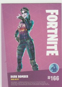 Fortnite Dark Bomber 166 Rare Outfit Panini 2019 trading card series 1