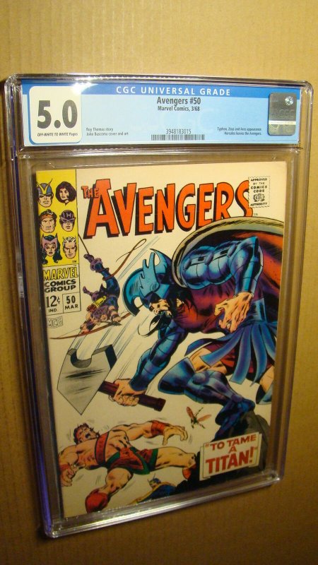 AVENGERS 50 *CGC 5.0* 1HERCULES LEAVES TYPHON ZEUS ARES SCARLET WITCH 1968