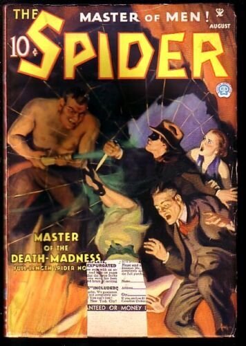 SPIDER-AUG 1935-MASTER OF THE DEATH MADNESS VG- 