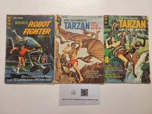 3 Gold Key Comics #104 193 Tarzan + #16 Magnus Robot Fighter 102 TJ8