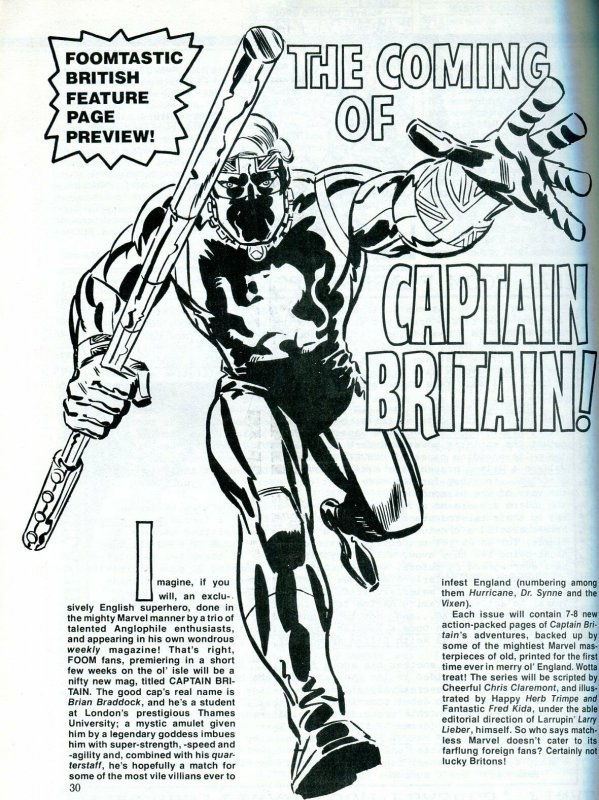 FOOM #15 1976- 1st Ms Marvel & Captain Britain- Key issue fanzine VF+