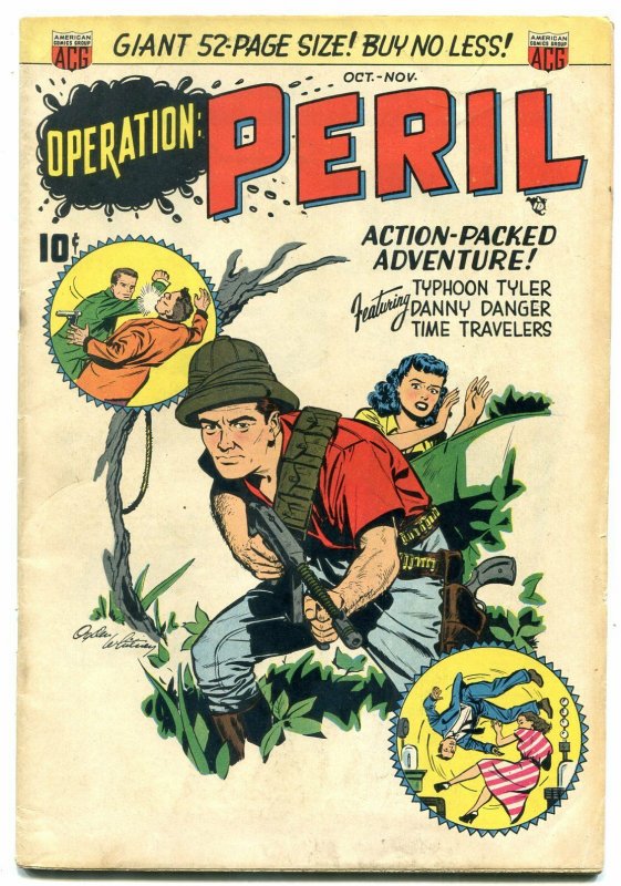 Operation Peril #1 1950- Man in drag-Time Travelers- Ogden Whitney FN-