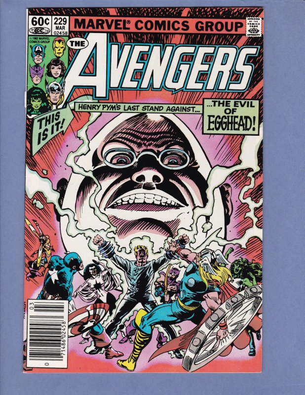 Avengers #229 VF/NM Death of Egghead Marvel 1983