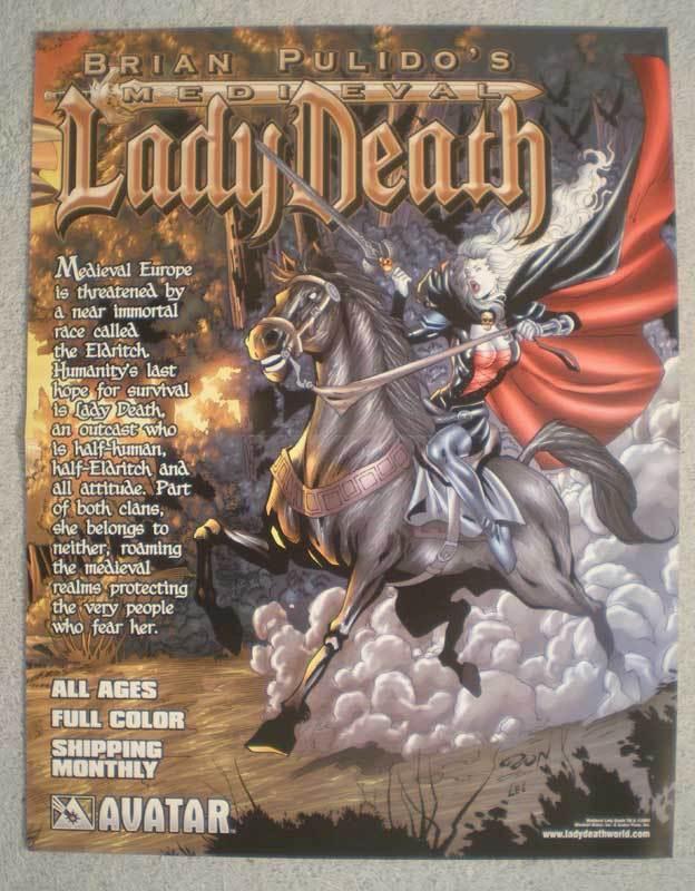 MEDIEVAL LADY DEATH Promo poster,  10x13, 2005, Unused, more Promos in store