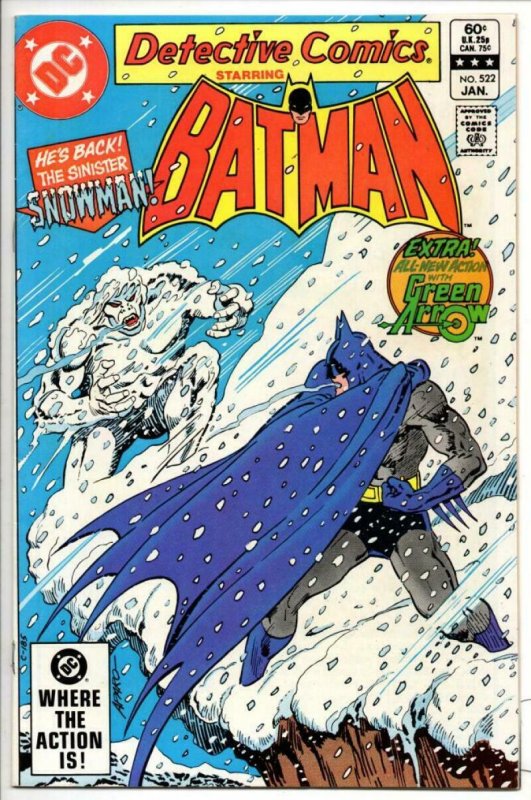 DETECTIVE #522, VF, Batman, Green Arrow SnowMan, 1937 1983, more BM in store  