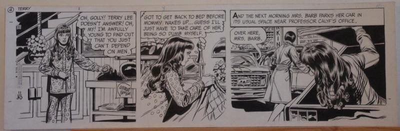 GEORGE WUNDER original strip art, TERRY, 7x23, 1972, 3 pages, Signed / dated