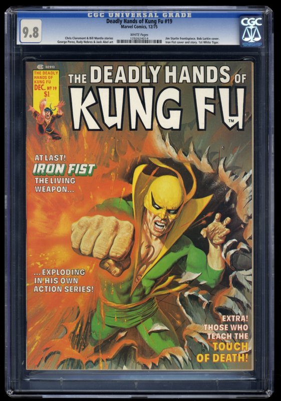 Deadly Hands of Kung Fu #19 CGC NM/M 9.8 White Pages 1st White Tiger!