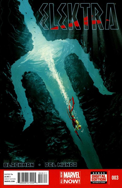Elektra (4th Series) #3 VF ; Marvel | Mike Del Mundo Underwater