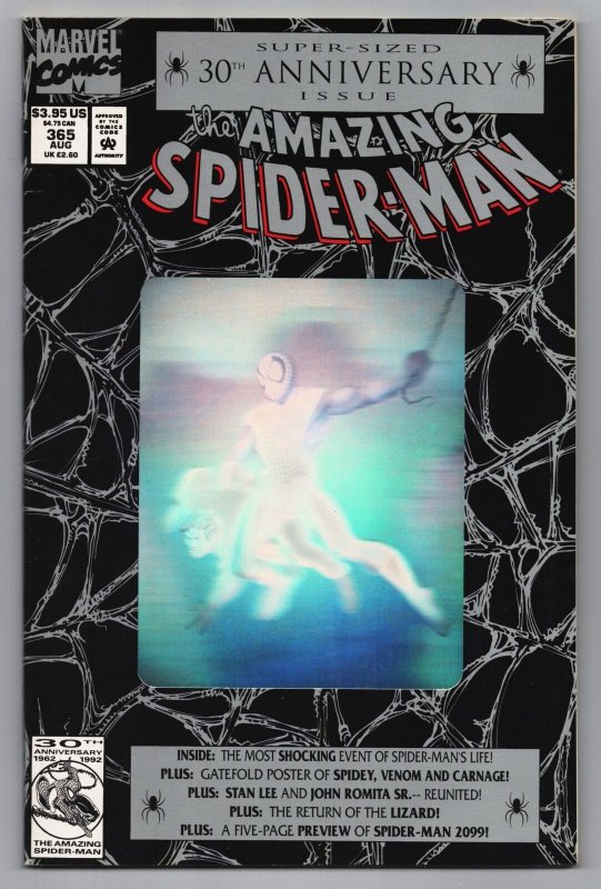 Amazing Spider-Man #365 | Hologram Cvr | Poster Intact (Marvel, 1992) VG/FN