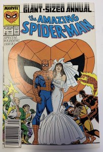 (1987) Amazing Spider-Man Annual #21 Mary Jane Wedding NEWSSTAND VARIANT COVER!