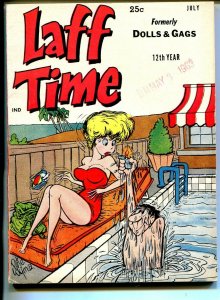 Laff Time 7/1963-Headline pubs-Pete Wyma-swimsuit-spicy cartoons-FN