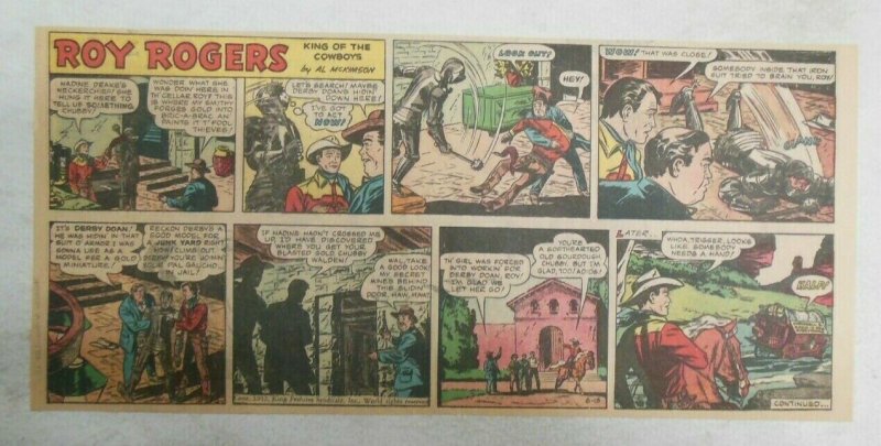 Roy Rogers Sunday Page by Al McKimson from 6/15/1952 Size 7.5 x 15 inches