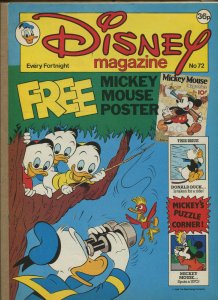 DISNEY MAGAZINE #72 - INCLUDES POSTER! - 1986 (Grade VF+) WH